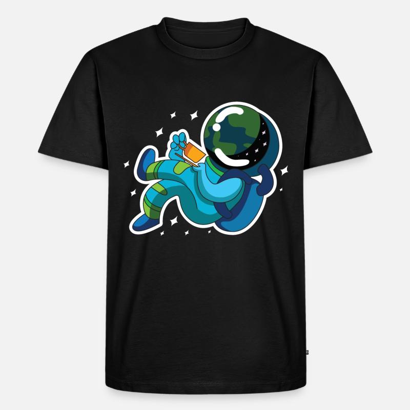 Astronaut kaffee - Männer Premium Bio T-Shirt - Schwarz