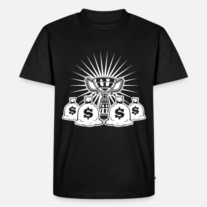 gewinner pokal sieger geld - Männer Premium Bio T-Shirt - Schwarz