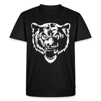 Bear head symbol - Men's Premium Organic T-Shirt - black - Front - Nico (187cm)