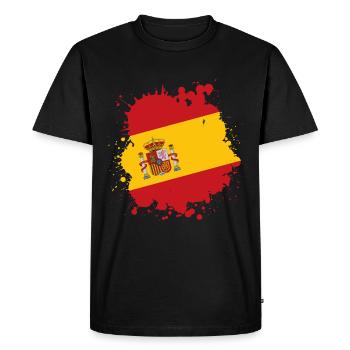spain flag flag - Men's Premium Organic T-Shirt - black - Front - Nico (187cm)
