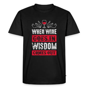 wine red wine saying - Men's Premium Organic T-Shirt - black - Front - Nico (187cm)