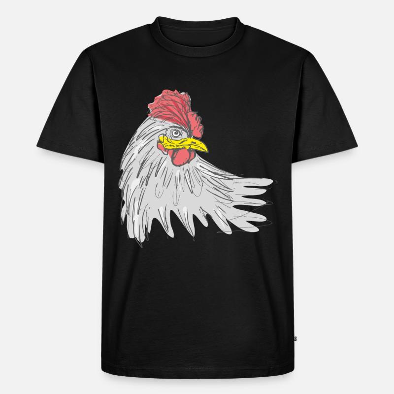 hahn tier - Männer Premium Bio T-Shirt - Schwarz