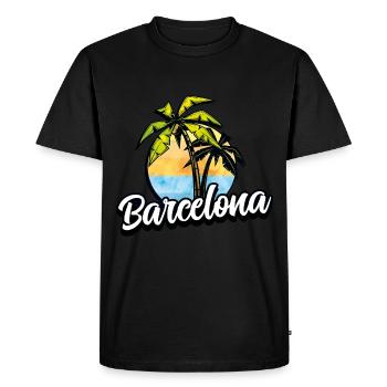 barcelona palme - T-shirt Premium bio Homme - noir - Devant - Nico (187cm)