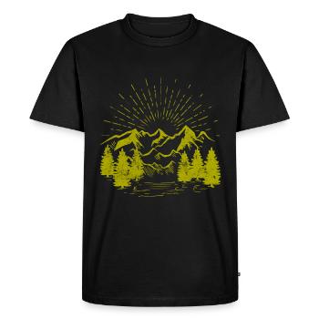 Paysage nature des montagnes - T-shirt Premium bio Homme - noir - Devant - Nico (187cm)