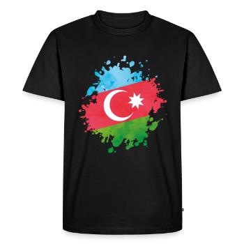 Azerbaïdjan drapeau Azerbaïdjan blob - T-shirt Premium bio Homme - noir - Devant - Nico (187cm)
