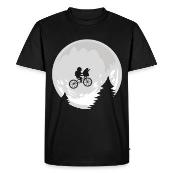 Univers de lune astronaute vélo - T-shirt Premium bio Homme - noir - Devant - Nico (187cm)