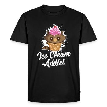 Raccoon Ice Cream Ice Cream Délicieuse - T-shirt Premium bio Homme - noir - Devant - Nico (187cm)