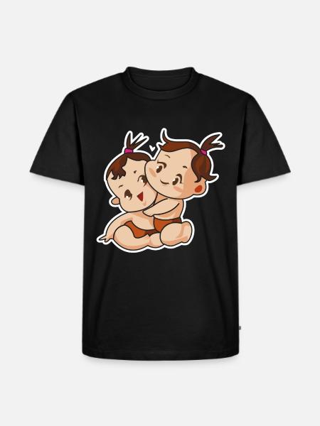 bébé comique jumeaux - T-shirt Premium bio Homme - noir