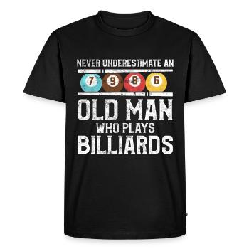Billiard old man billiard saying - Men's Premium Organic T-Shirt - black - Front - Nico (187cm)