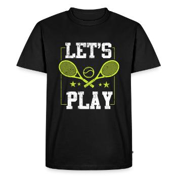 Tennis play saying tennis racket - Men's Premium Organic T-Shirt - black - Front - Nico (187cm)