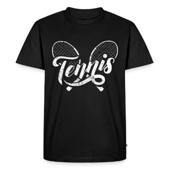 Raquettes de tennis - T-shirt Premium bio Homme - noir - Devant - Nico (187cm)