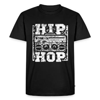 Ghettoblaster de musique hip hop - T-shirt Premium bio Homme - noir - Devant - Nico (187cm)