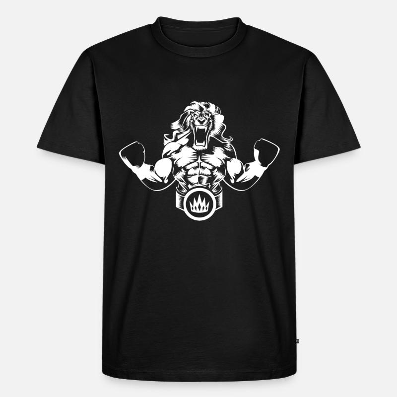 löwe boxer - Männer Premium Bio T-Shirt - Schwarz