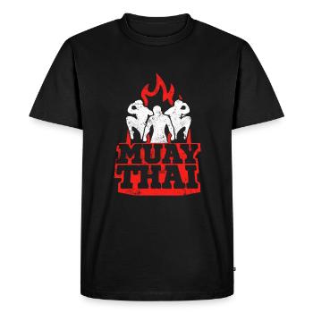 Logo des arts martiaux Muay Thai Fighter - T-shirt Premium bio Homme - noir - Devant - Nico (187cm)