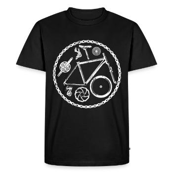 Chaîne de bicyclette - T-shirt Premium bio Homme - noir - Devant - Nico (187cm)