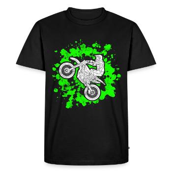 conducteur de vélo de sport de motocross - T-shirt Premium bio Homme - noir - Devant - Nico (187cm)