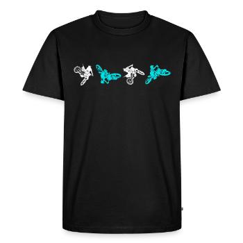 vélo de sport de motocross - T-shirt Premium bio Homme - noir - Devant - Nico (187cm)