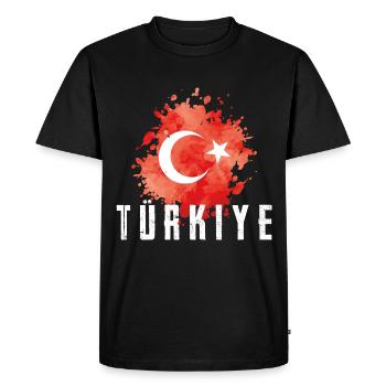 drapeau de la Turquie drapeau de la Turquie - T-shirt Premium bio Homme - noir - Devant - Nico (187cm)