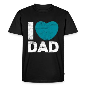J'aime papa coeur - T-shirt Premium bio Homme - noir - Devant - Nico (187cm)