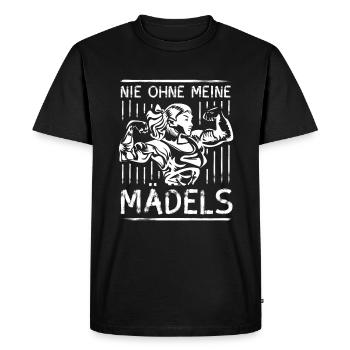 femme fitness jamais sans mes filles - T-shirt Premium bio Homme - noir - Devant - Nico (187cm)