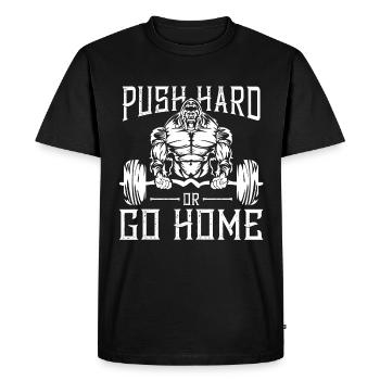 gorilla fitness gym motivation spruch bodybuilding - Men's Premium Organic T-Shirt - black - Front - Nico (187cm)
