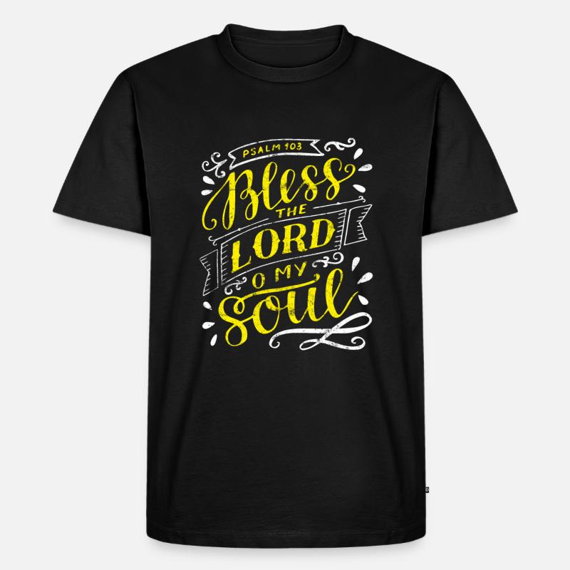 Bibelvers Spruch - Männer Premium Bio T-Shirt - Schwarz