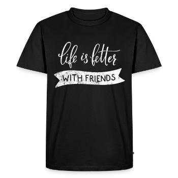 amitié vie amis en disant - T-shirt Premium bio Homme - noir - Devant - Nico (187cm)