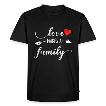 Famille disant coeur d'amour - T-shirt Premium bio Homme - noir - Devant - Nico (187cm)