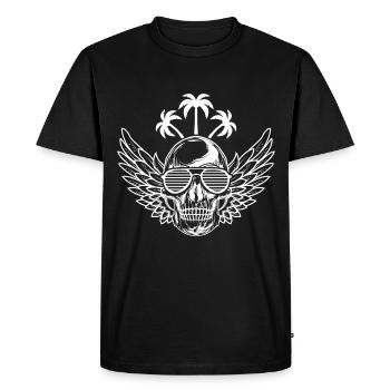 Skeleton Party Palms Cool - Men's Premium Organic T-Shirt - black - Front - Nico (187cm)