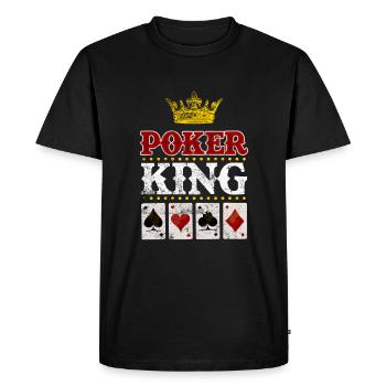 Poker King Cards comme - T-shirt Premium bio Homme - noir - Devant - Nico (187cm)