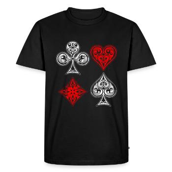 Poker symbols - Men's Premium Organic T-Shirt - black - Front - Nico (187cm)