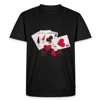 Poker Symbol As Spades - Men's Premium Organic T-Shirt - black - Front - Nico (187cm)
