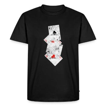 Poker Symbol As - Men's Premium Organic T-Shirt - black - Front - Nico (187cm)
