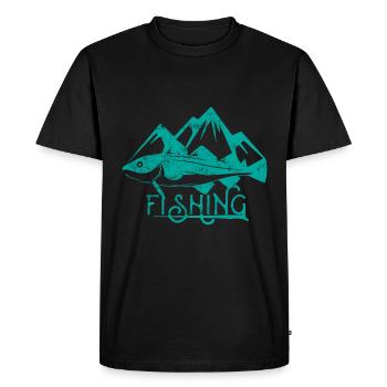 Fishing fishing fish - Men's Premium Organic T-Shirt - black - Front - Nico (187cm)