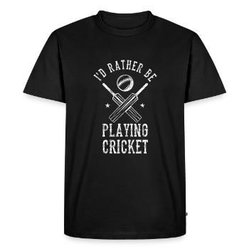Cricket Icon Cricket Bat - Men's Premium Organic T-Shirt - black - Front - Nico (187cm)