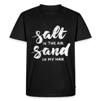 Plage de sable fin d'été - T-shirt Premium bio Homme - noir - Devant - Nico (187cm)