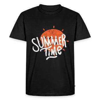 Summer Time Summer Travel - T-shirt Premium bio Homme - noir - Devant - Nico (187cm)