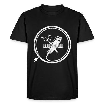 Barber Barber Icon Logo - Men's Premium Organic T-Shirt - black - Front - Nico (187cm)