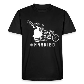 moto mariage couple - T-shirt Premium bio Homme - noir - Devant - Nico (187cm)