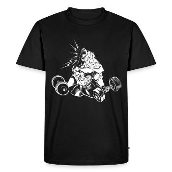 Ours Grizzly workout beast - T-shirt Premium bio Homme - noir - Devant - Nico (187cm)