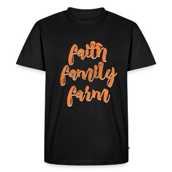 Faith family farm saying - Men's Premium Organic T-Shirt - black - Front - Nico (187cm)