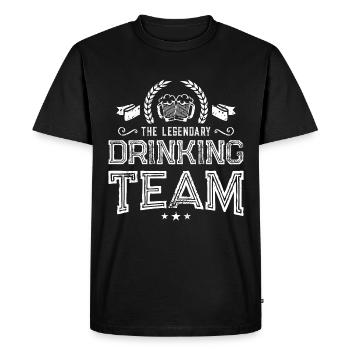 legendary drinking team - Men's Premium Organic T-Shirt - black - Front - Nico (187cm)