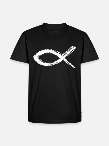 jesus fish symbol - Men's Premium Organic T-Shirt - black