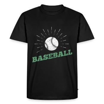 Baseball Sport Logo - Men's Premium Organic T-Shirt - black - Front - Nico (187cm)