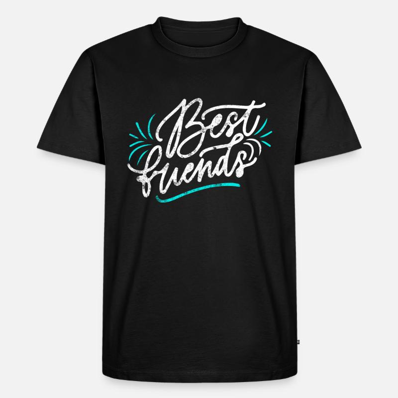 Beste Freunde - Männer Premium Bio T-Shirt - Schwarz