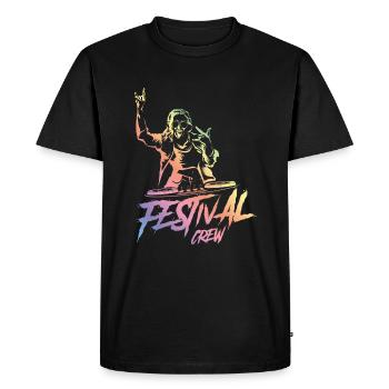 dj festival crew colorful - Men's Premium Organic T-Shirt - black - Front - Nico (187cm)