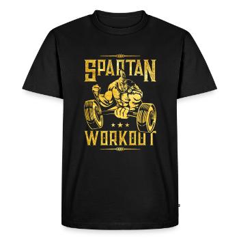 entraînement spartiate or - T-shirt Premium bio Homme - noir - Devant - Nico (187cm)