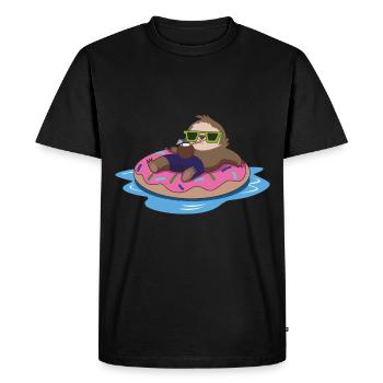 Sloth chill summer - Men's Premium Organic T-Shirt - black - Front - Nico (187cm)