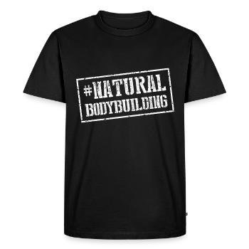 timbre de musculation naturel - T-shirt Premium bio Homme - noir - Devant - Nico (187cm)