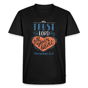 Faites confiance à Dieu Jésus-Christ coeur - T-shirt Premium bio Homme - noir - Devant - Nico (187cm)
